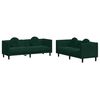 vidaXL Set canapea cu perne, 2 piese, verde &icirc;nchis, catifea