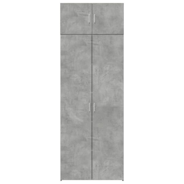 vidaXL Dulap de depozitare, gri beton, 80x42,5x225 cm, lemn prelucrat
