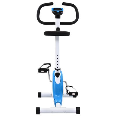 vidaXL Bicicletă fitness cu centură de rezistență, albastru