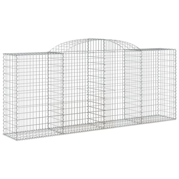 vidaXL Coșuri gabion arcuite 7 buc. 300x50x120/140 cm, fier galvanizat
