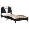 vidaXL Cadru de pat Viana fără saltea negru și alb 90x190 cm piele artificială