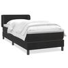 vidaXL Pat box spring cu saltea, negru, 90x210 cm, catifea