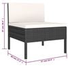 vidaXL Set mobilier de grădină cu perne, 6 piese, negru, poliratan