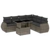 vidaXL Set canapele de grădină, 7 piese, cu perne, gri, poliratan