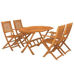 vidaXL Set mobilier de grădină, 5 piese, lemn masiv de acacia