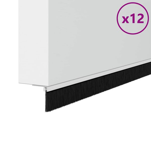 vidaXL Perdele de ușă cu perii cu montare prin &icirc;nșurubare 12 pcs Alb