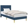 vidaXL Cadru de pat cu headboard albastru 100 x 200 cm Țesătură