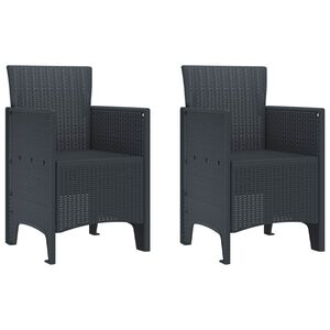 vidaXL Scaun pentru Grădină 2 pcs Antracit Dimensiune: 53 x 49 x 85 cm