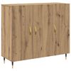 vidaXL Bufet Stejar Artizanal 90 x 34 x 80 cm Lemn compozit