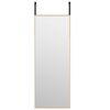 vidaXL Oglindă pentru ușă, auriu, 30x80 cm, sticlă și aluminiu