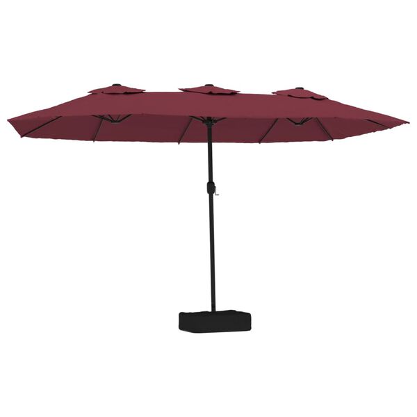 vidaXL Umbrelă de soare grădină cu două capete, roșu bordo, 449x265 cm