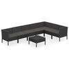 vidaXL Set mobilier de grădină cu perne, 8 piese, negru, poliratan