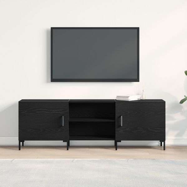 vidaXL Set comodă TV Stejar Negru 150 x 30 x 50 cm Lemn compozit