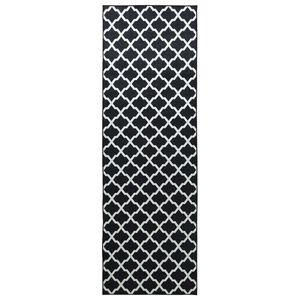 vidaXL Covor Runner LESAKA Negru și alb 50 x 100 cm Catifea diamant