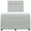 vidaXL Pat continental cu saltea, gri deschis, 120x200 cm, catifea