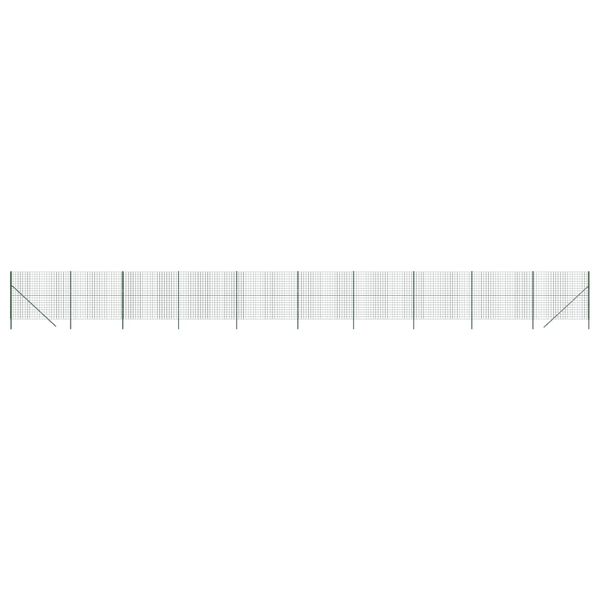 vidaXL Gard plasă de s&acirc;rmă, verde, 1,8x25 m, oțel galvanizat