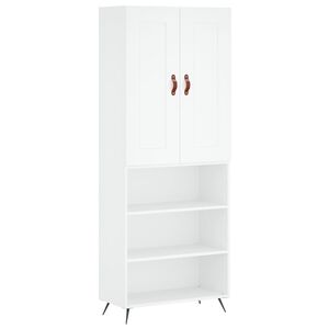 vidaXL Dulap &icirc;nalt, alb, 69,5x34x180 cm, lemn compozit