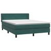 vidaXL Pat box spring cu saltea, verde &icirc;nchis, 140x220 cm, catifea