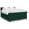 vidaXL Pat box spring cu saltea, verde &icirc;nchis, 200x200 cm, catifea