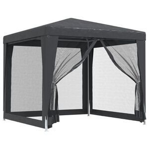 vidaXL Cort de petrecere 4 pereți din plasă antracit 2,5x2,5 m HDPE