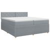 vidaXL Pat boxspring cu saltea Gri deschis 200 x 200 cm Țesătură