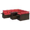 vidaXL Set canapele grădină cu perne 9 piese maro poliratan/lemn acacia