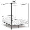 vidaXL Cadru de pat cu baldachin, gri, 160 x 200 cm, metal