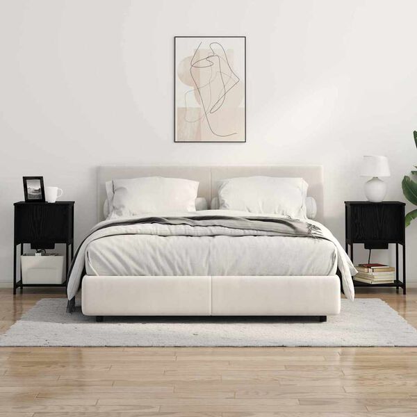 vidaXL Dulap de noapte Stejar Negru 38 x 31 x 61 cm Lemn compozit