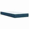 vidaXL Pat box spring cu saltea, albastru, 90x200 cm, catifea