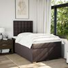 vidaXL Pat box spring cu saltea, maro &icirc;nchis, 120x190 cm, textil