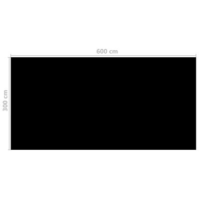 vidaXL Prelată piscină, negru, 600 x 300 cm, PE