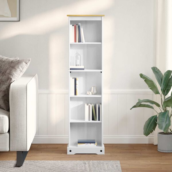 vidaXL Bibliotecă Alb 46 x 20 x 170 cm Lemn de pin masiv