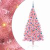 vidaXL Pom de Crăciun artificial pre-iluminat Roz 180 cm PVC