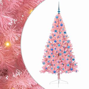 vidaXL Pom de Crăciun artificial pre-iluminat Roz 180 cm PVC