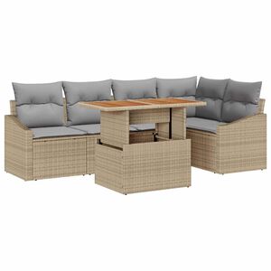 vidaXL Set de canapele pentru grădină 6 buc. Bej și gri