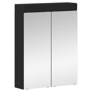 vidaXL Dulap cu oglindă pentru baie TULUM Negru 60 x 16,5 x 78 cm