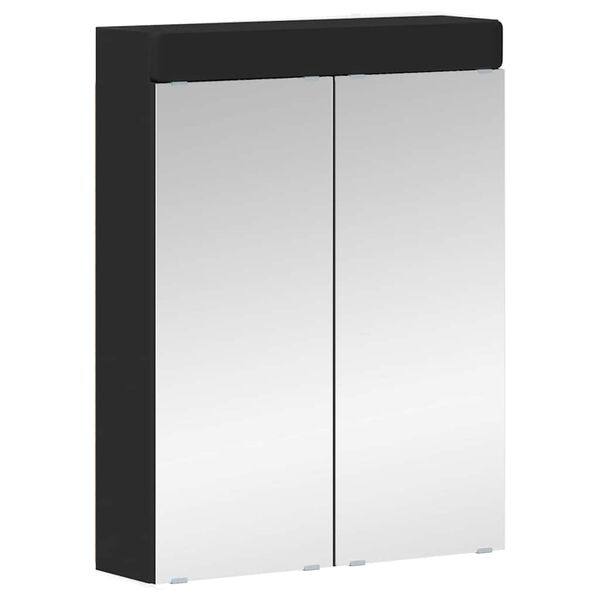 vidaXL Dulap cu oglindă pentru baie TULUM Negru 60 x 16,5 x 78 cm