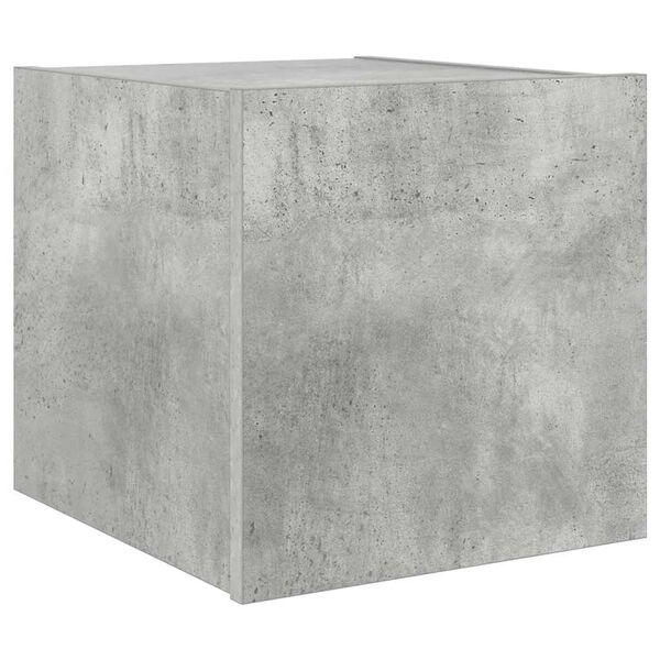 vidaXL Comodă TV de perete cu lumini LED, gri beton, 30,5x35x30 cm