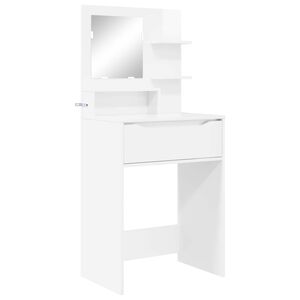 vidaXL Mese de toaletă pentru dormitor Alb lucios 80 x 39,6 x 135 cm