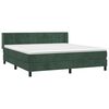 vidaXL Pat box spring cu saltea, verde &icirc;nchis, 160x200 cm, catifea