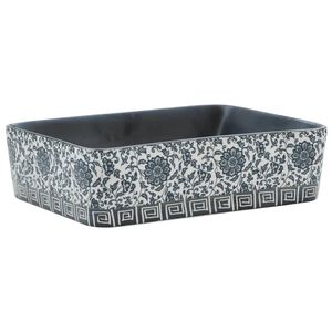 vidaXL Lavoar de blat negru/albastru 46x35,5x13 cm ceramică dreptunghi