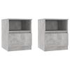 vidaXL Noptiere, 2 buc., gri beton, 40x40x50 cm, PAL
