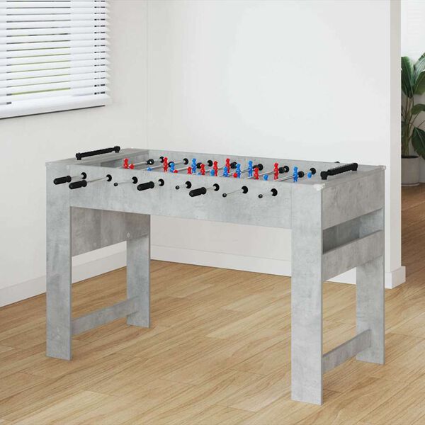 vidaXL Masă de Foosball Gri Beton 125 x 60,5 x 80 cm Lemn compozit