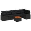 vidaXL Set de canapele pentru grădină 7 buc. Negru poliratan