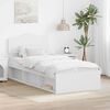 vidaXL Cadru de pat cu headboard Alb 75 x 190 cm Lemn de pin masiv