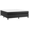 vidaXL Pat box spring cu saltea, negru, 160x200 cm, piele ecologică