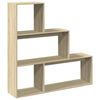 vidaXL Bibliotecă/separator 3 niveluri stejar sonoma 123x29x123cm lemn