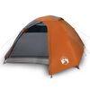 vidaXL Cort de camping pentru 4 persoane, gri/portocaliu, impermeabil