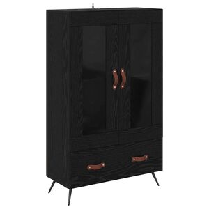 vidaXL Bufet Stejar Negru 69,5 x 31 x 115 cm