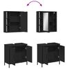 vidaXL Set mobilier de baie, 2 piese, negru, lemn compozit